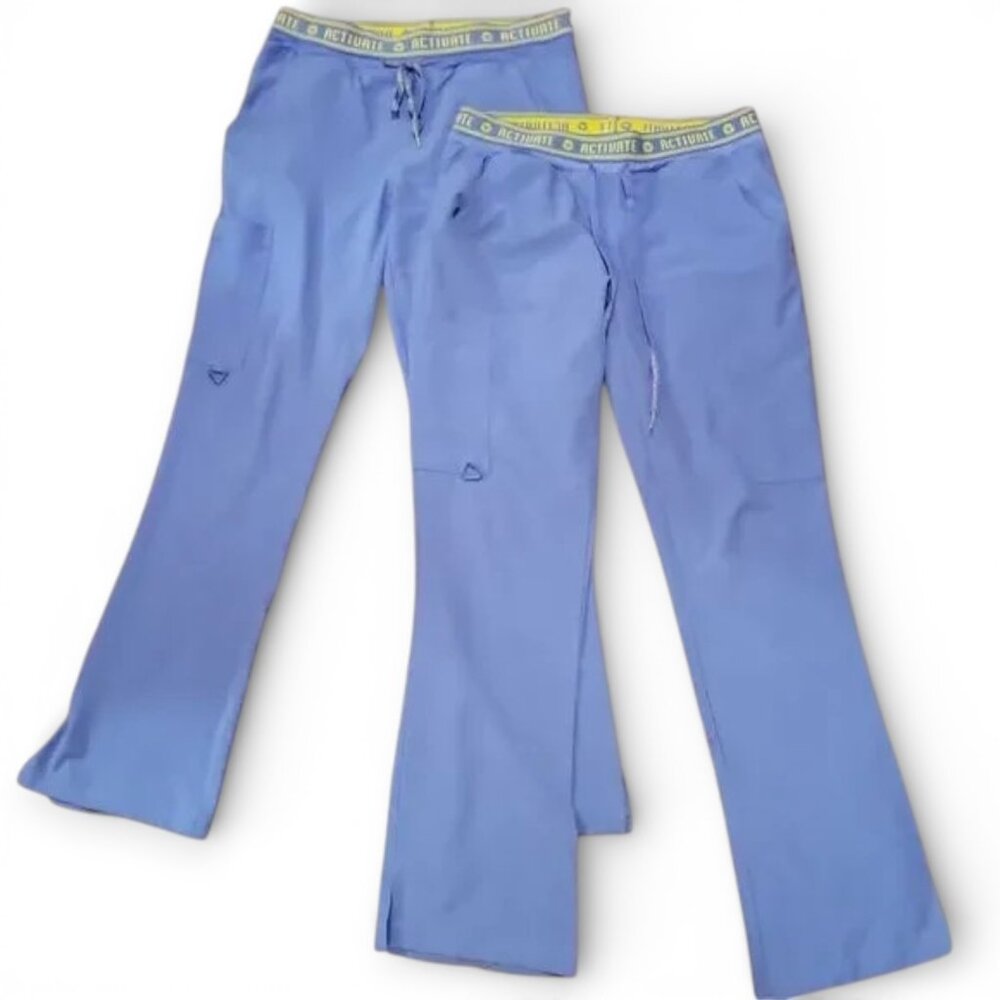 Med Couture Activate Men’s Scrub Pants Small Ceil Blue 2 Pair 4-Way Stretch